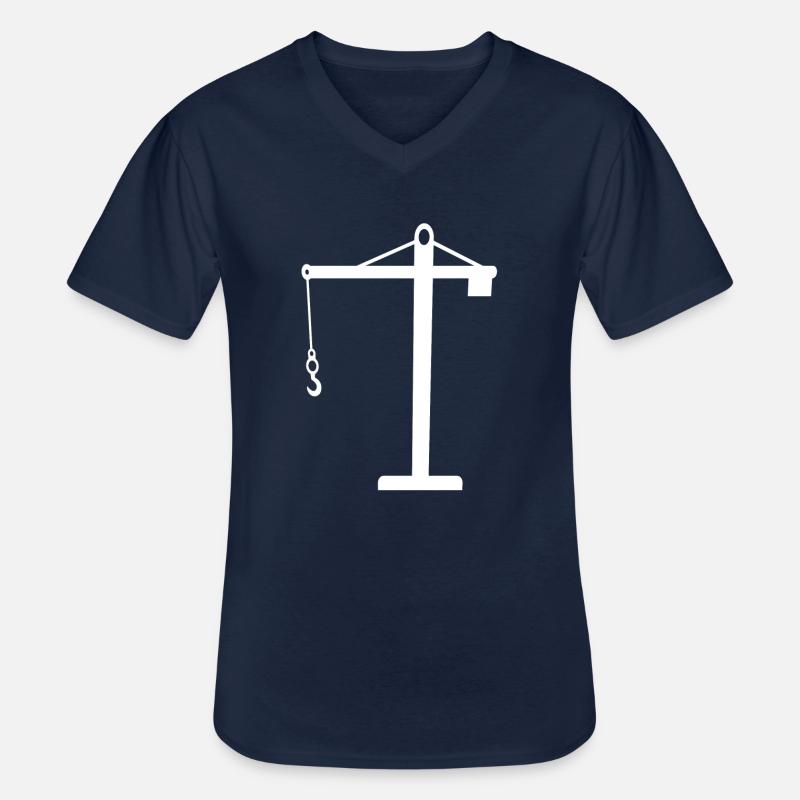 Kran - Männer-T-Shirt mit V-Ausschnitt - Navy