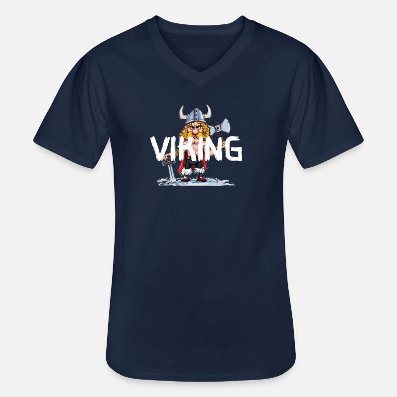 Wikinger-Logo - Männer-T-Shirt mit V-Ausschnitt - Navy