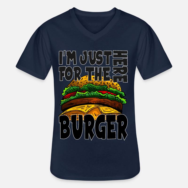 Burger - Männer-T-Shirt mit V-Ausschnitt - Navy