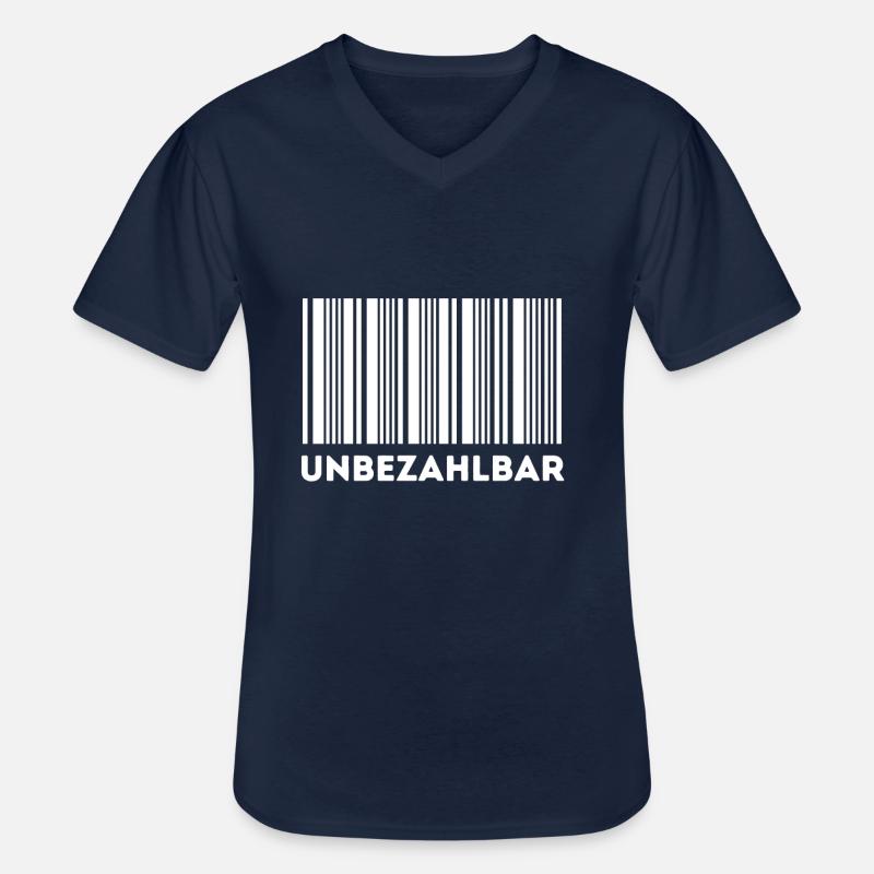 strichcode unbezahlbar - Männer-T-Shirt mit V-Ausschnitt - Navy