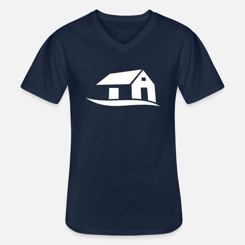Haus - Männer-T-Shirt mit V-Ausschnitt - Navy