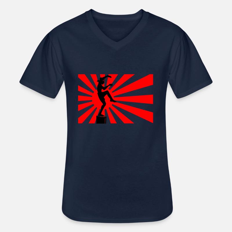 Karate Kid - Crane Kick - Männer-T-Shirt mit V-Ausschnitt - Navy