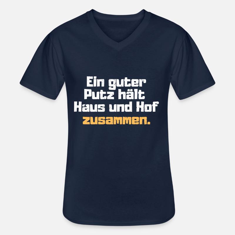 Handwerkerspruch Geschenkidee Putzer - Männer-T-Shirt mit V-Ausschnitt - Navy