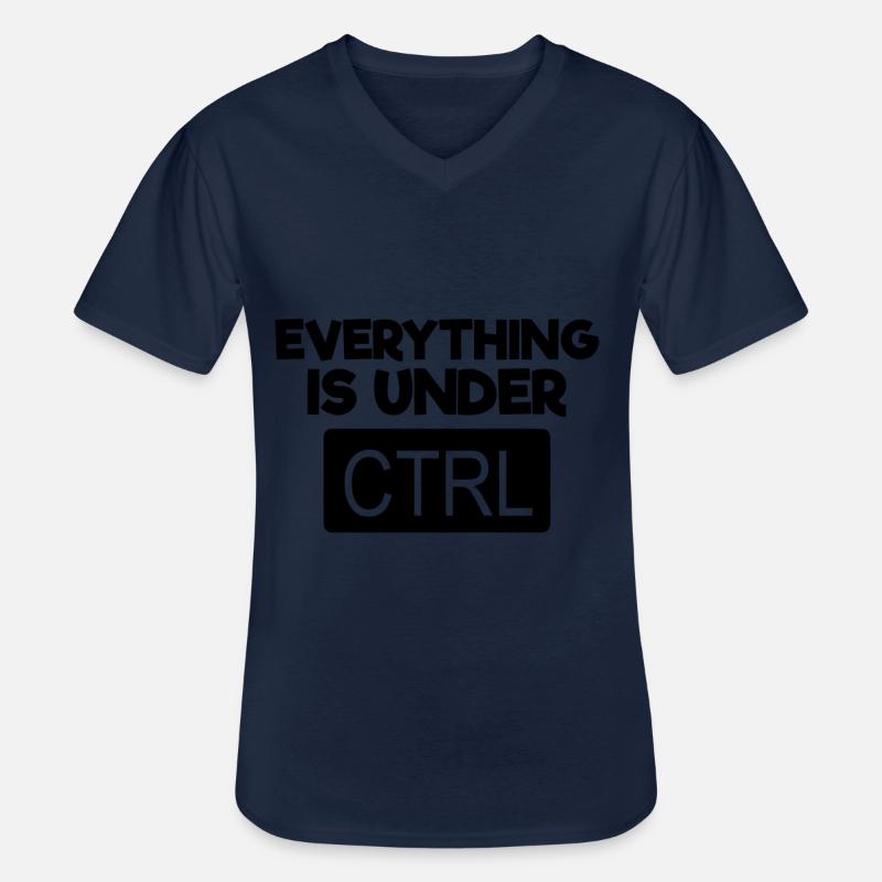 Everything under CTRL - Computer Programmerxhtmlcs - Men's V-Neck T-Shirt - navy