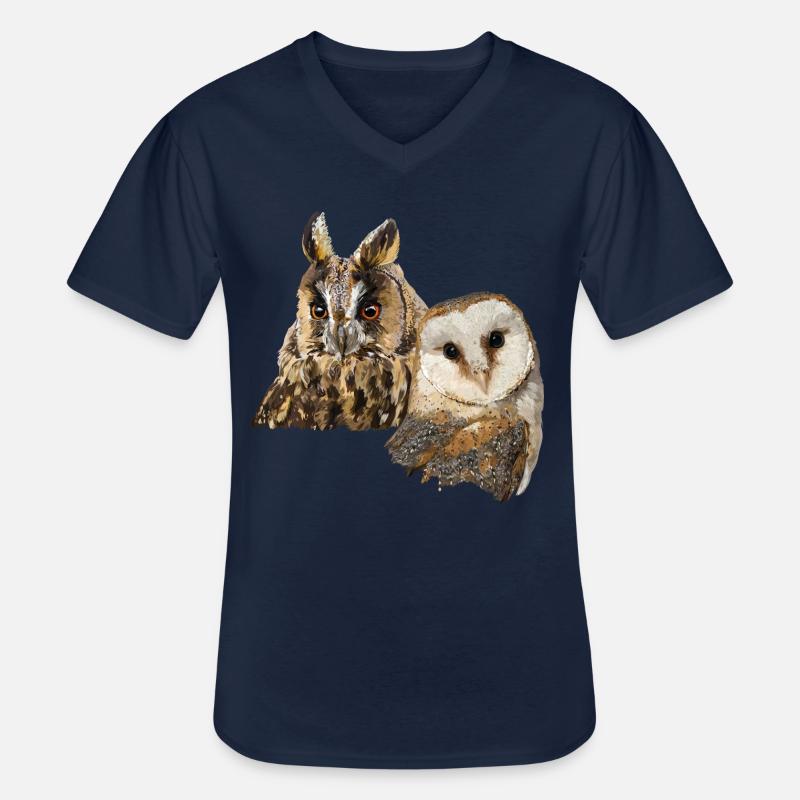 Eule und Eule - Männer-T-Shirt mit V-Ausschnitt - Navy