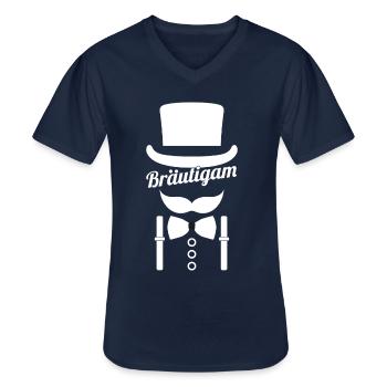 Bräutigam JGA - Männer-T-Shirt mit V-Ausschnitt - Navy - Vorne - AI Model Male 178 dark (178cm)