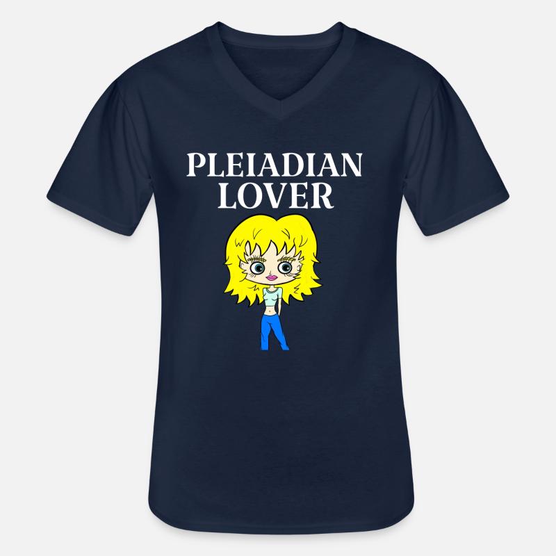 PLEIADIAN LOVER - Männer-T-Shirt mit V-Ausschnitt - Navy