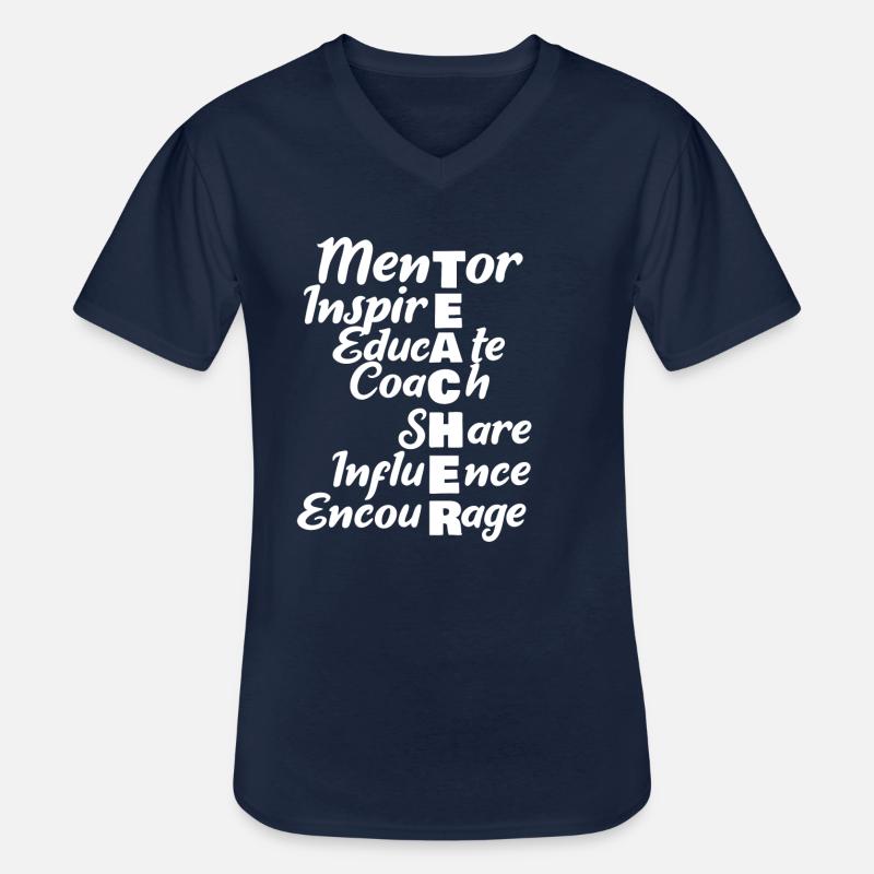 Teacher Mentor - Männer-T-Shirt mit V-Ausschnitt - Navy