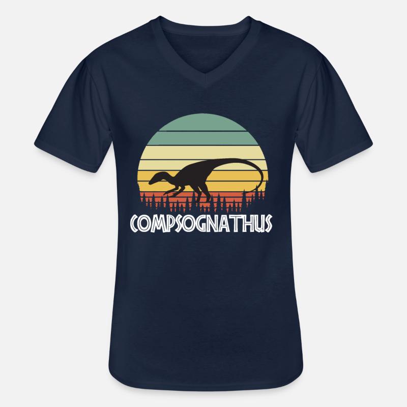 Compsognathus - Männer-T-Shirt mit V-Ausschnitt - Navy