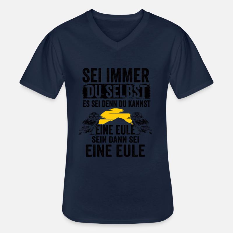 Eule Vogel Nachteule Nachtvogel Geschenk - Männer-T-Shirt mit V-Ausschnitt - Navy