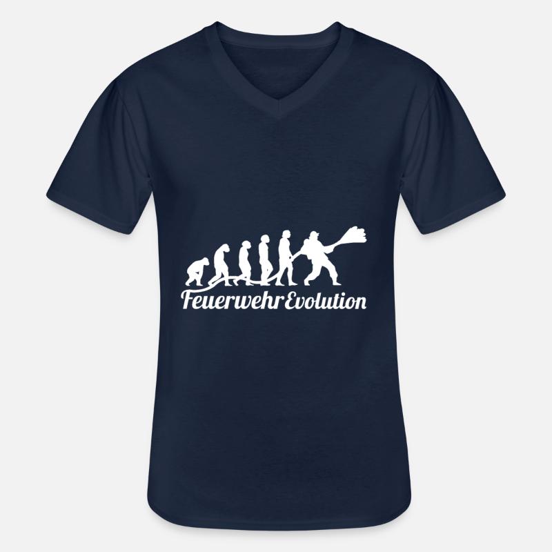 Feuerwehr Evolution - Männer-T-Shirt mit V-Ausschnitt - Navy
