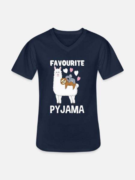 Pyjama Lama Pyjama paresseux alpaga - T-shirt col V Homme - marine