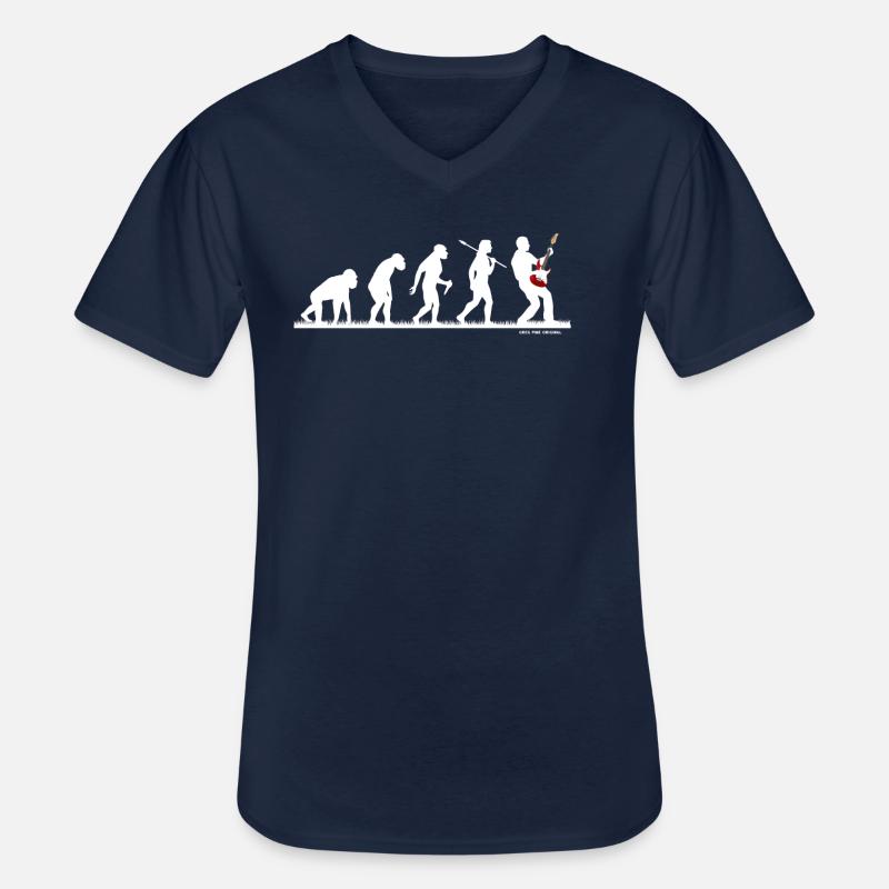 Evo Guitariste guitare électrique Evolution - T-shirt col V Homme - marine