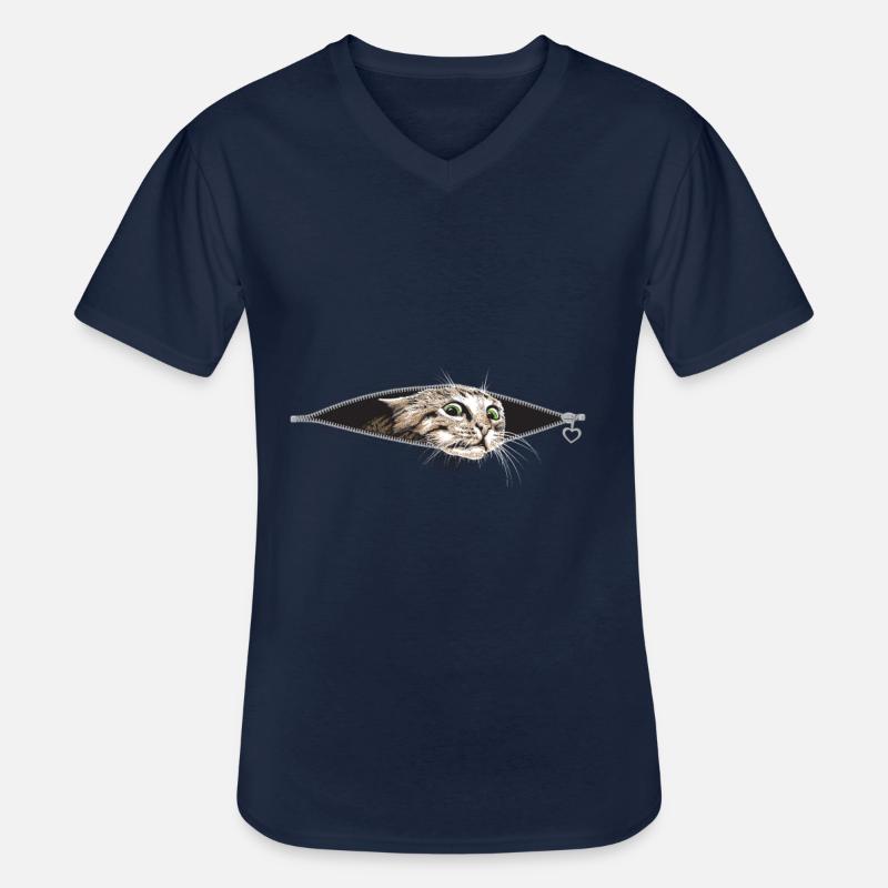 Katze Katzen - Männer-T-Shirt mit V-Ausschnitt - Navy