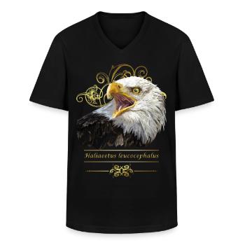 Bald eagle - Men's V-Neck T-Shirt - black - Front - AI Model Male 178 dark (178cm)