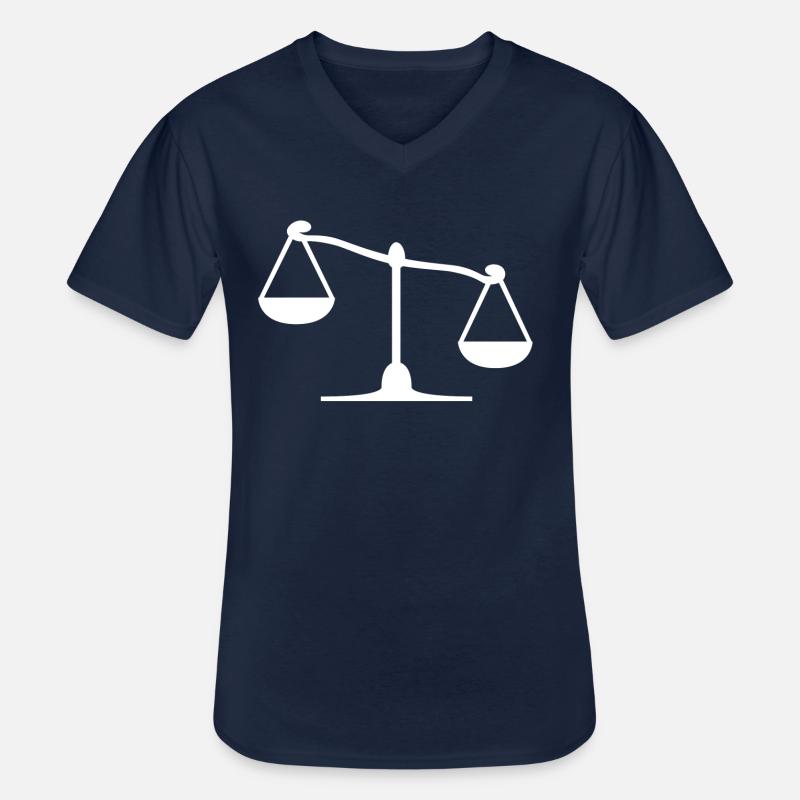 Waage - Männer-T-Shirt mit V-Ausschnitt - Navy