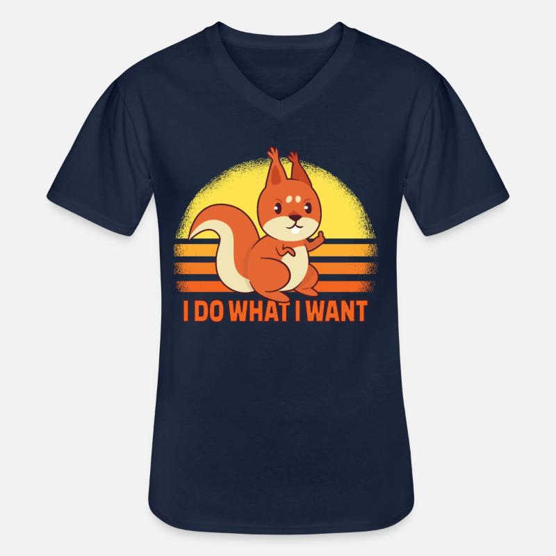 Lustiges Eichhörnchen ist frech - Geschenk - Männer-T-Shirt mit V-Ausschnitt - Navy