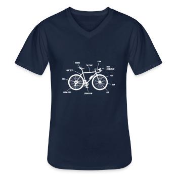 Fahrrad Teile Anatomie, Radfahrer Biker Radsport - Männer-T-Shirt mit V-Ausschnitt - Navy - Vorne - AI Model Male 178 dark (178cm)