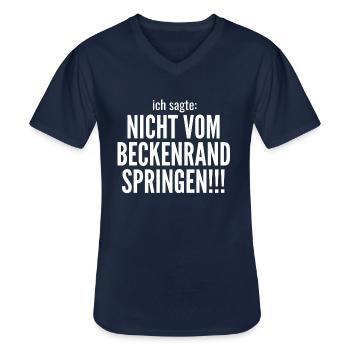 BADEMEISTER RETTUNGSSCHWIMMER Sprüche - Männer-T-Shirt mit V-Ausschnitt - Navy - Vorne - AI Model Male 178 dark (178cm)