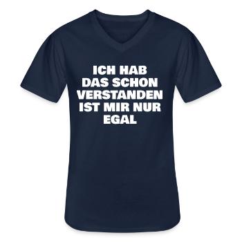 Ich hab das schon verstanden ist mir nur egal - Männer-T-Shirt mit V-Ausschnitt - Navy - Vorne - AI Model Male 178 dark (178cm)