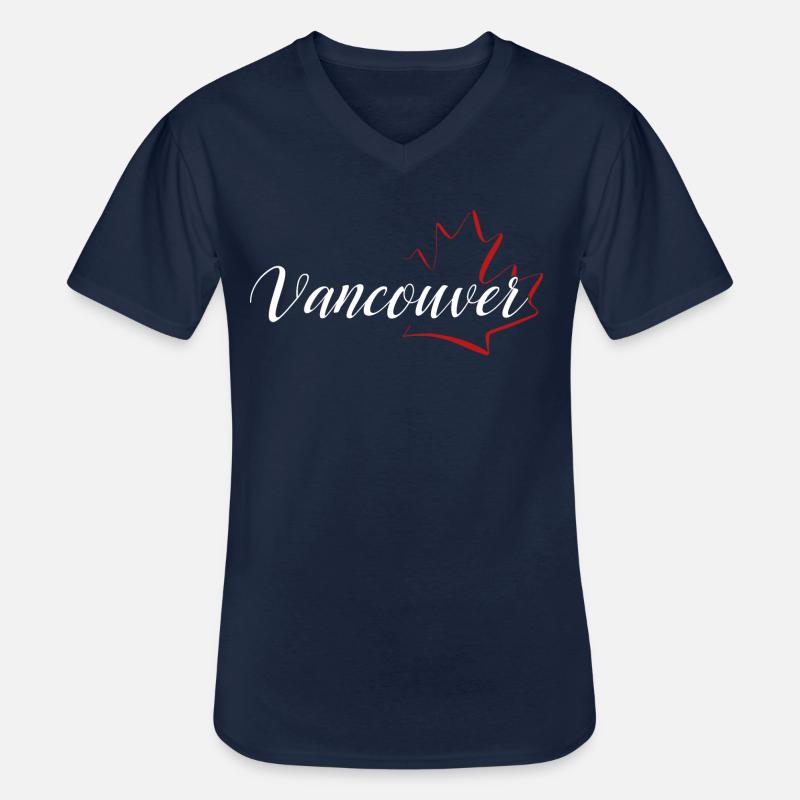 Vancouver Maple Leaf - Männer-T-Shirt mit V-Ausschnitt - Navy