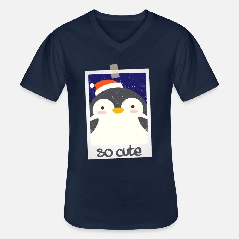 Pinguin so cute 9/13 - Männer-T-Shirt mit V-Ausschnitt - Navy