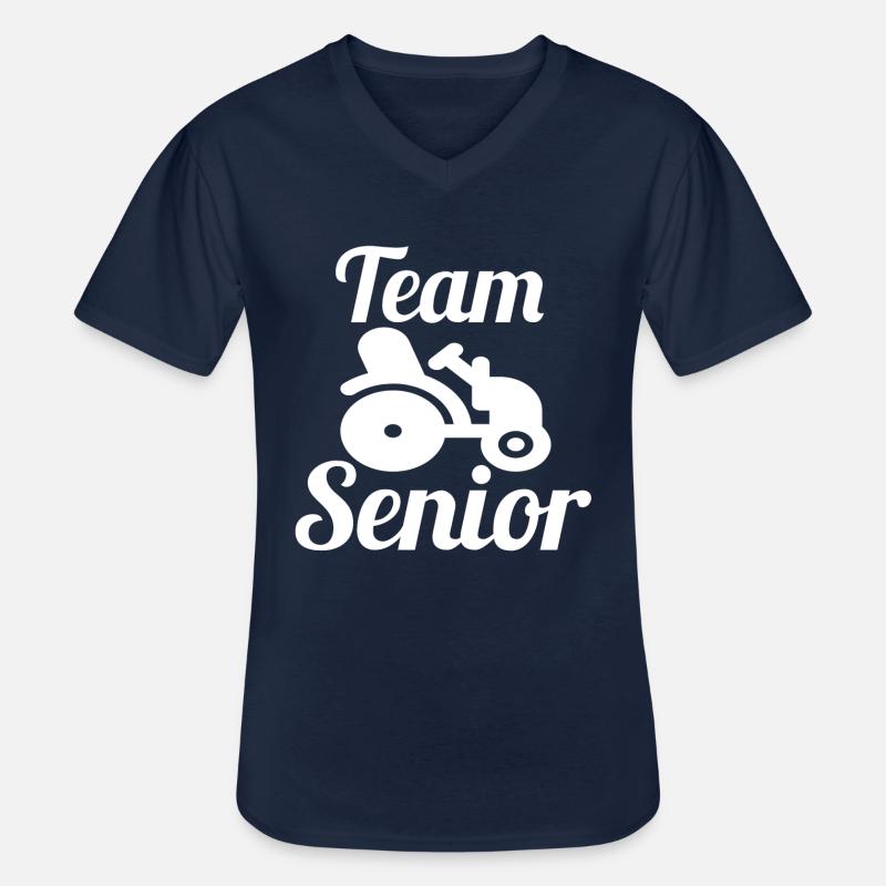 Team Senior - Männer-T-Shirt mit V-Ausschnitt - Navy