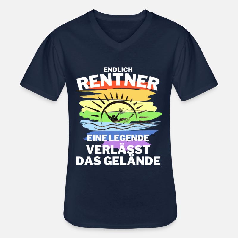 RENTNER Geschenk - Männer-T-Shirt mit V-Ausschnitt - Navy