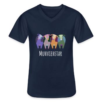 Landwirt Muhviehstar - Männer-T-Shirt mit V-Ausschnitt - Navy - Vorne - AI Model Male 178 dark (178cm)