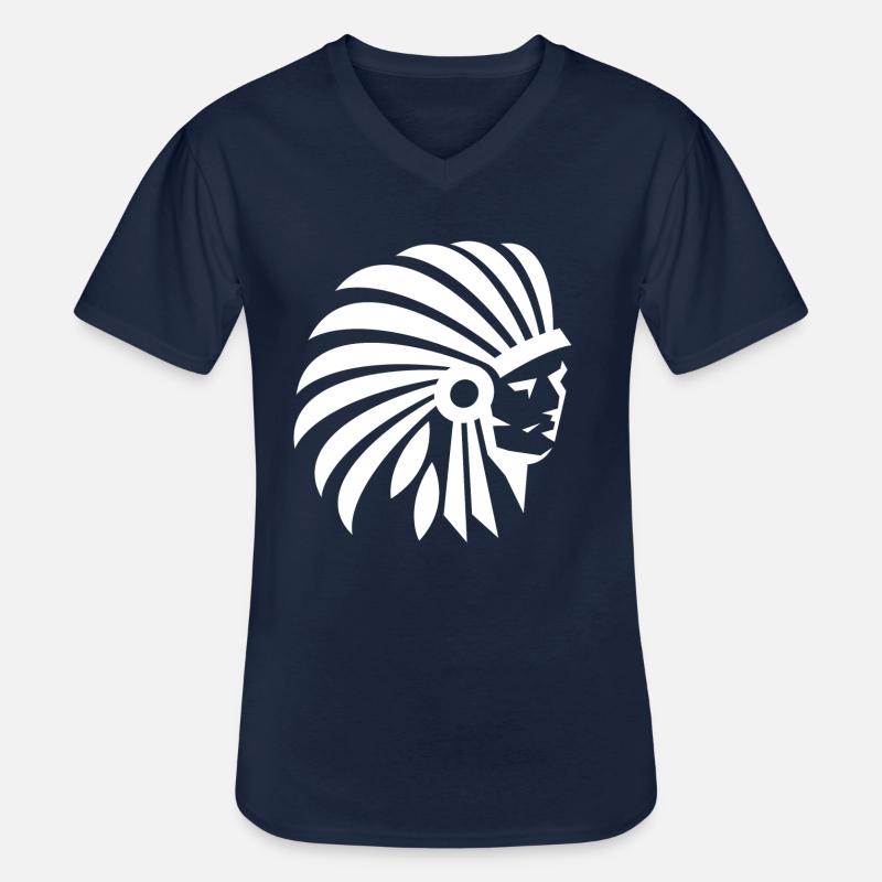 Indianer Design - Männer-T-Shirt mit V-Ausschnitt - Navy