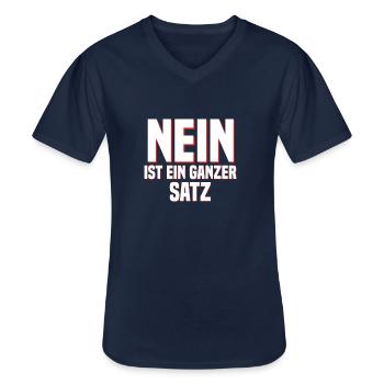Nein ist ein ganzer Satz - Männer-T-Shirt mit V-Ausschnitt - Navy - Vorne - AI Model Male 178 dark (178cm)