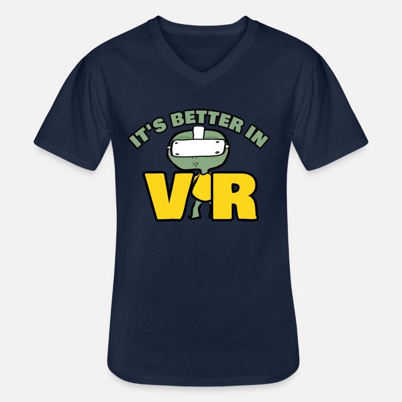 It's Better In Vr - Männer-T-Shirt mit V-Ausschnitt - Navy