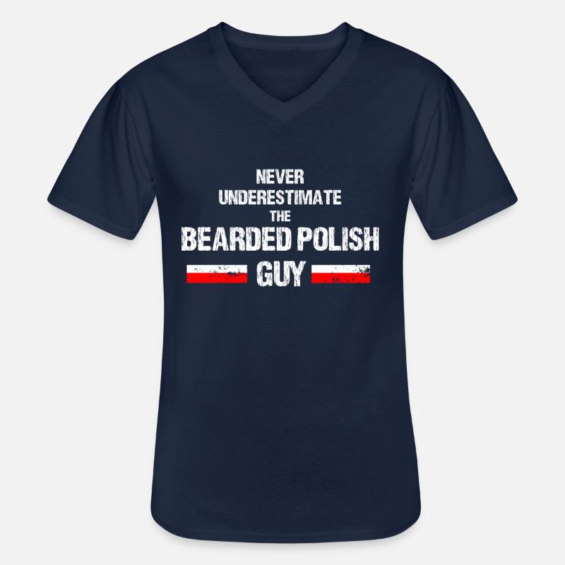 bearded polish - Männer-T-Shirt mit V-Ausschnitt - Navy