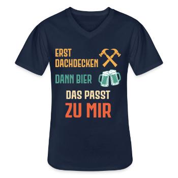 Dachdecker Handwerker Handwerk - Männer-T-Shirt mit V-Ausschnitt - Navy - Vorne - AI Model Male 178 dark (178cm)