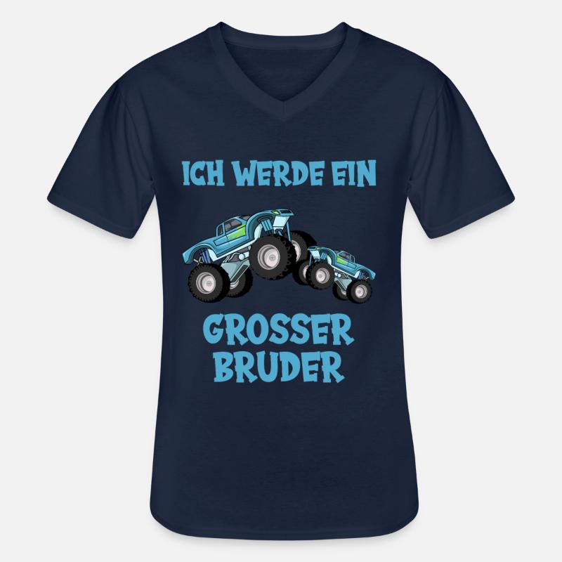 Ich werde großer Bruder - Männer-T-Shirt mit V-Ausschnitt - Navy