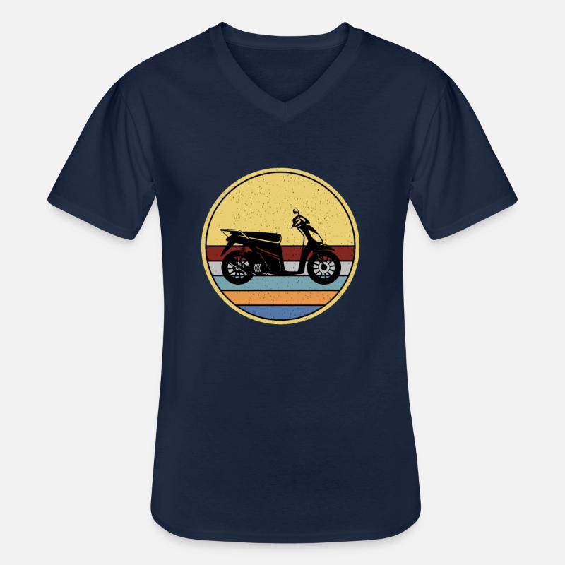 Motorroller Rollerfahrer Motorrad - Männer-T-Shirt mit V-Ausschnitt - Navy