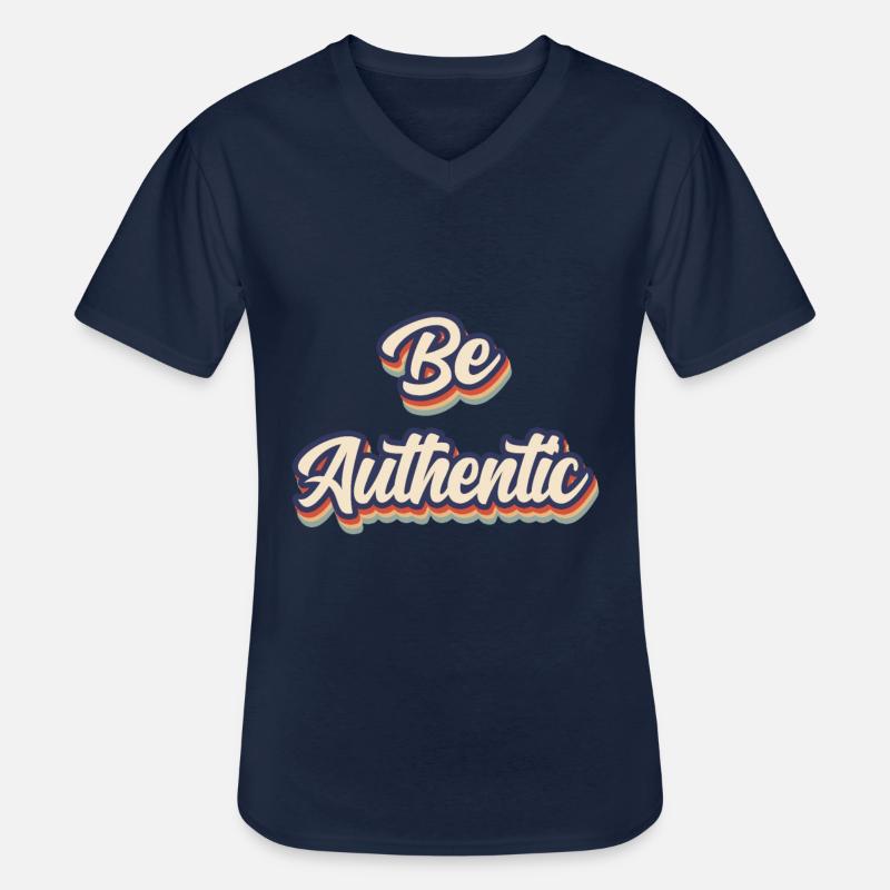 Be Authentic - Männer-T-Shirt mit V-Ausschnitt - Navy