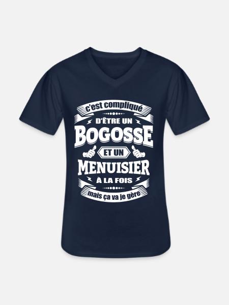 BOGOSSE ET MENUISIER - T-shirt col V Homme - marine