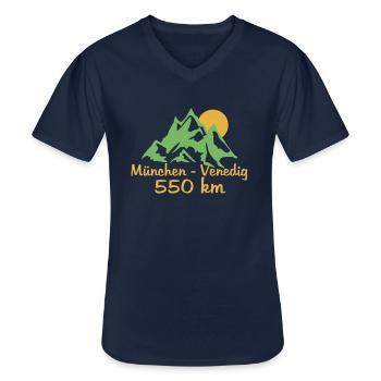 traumpfad München Venedig 550 km - Männer-T-Shirt mit V-Ausschnitt - Navy - Vorne - AI Model Male 178 dark (178cm)