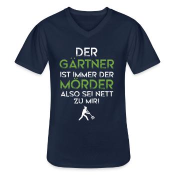Gärtner Mörder Natur Landschaftgärtner Geschenk - Männer-T-Shirt mit V-Ausschnitt - Navy - Vorne - AI Model Male 178 dark (178cm)