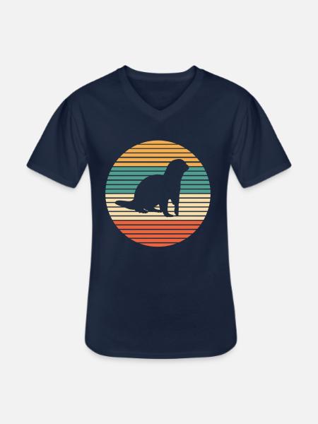 Loutres - T-shirt col V Homme - marine