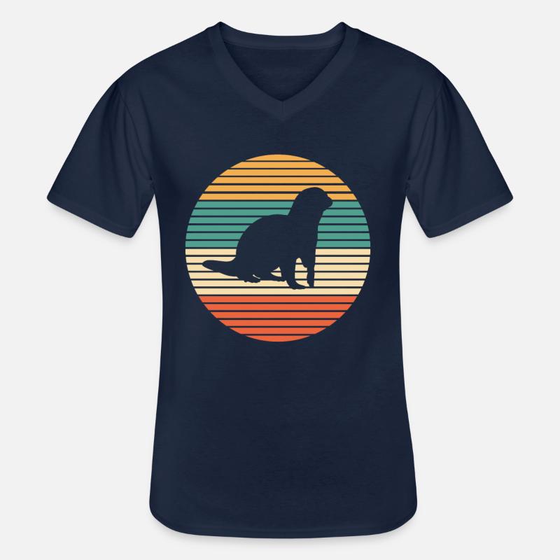 Otter - Männer-T-Shirt mit V-Ausschnitt - Navy