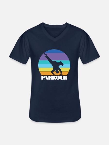 Gymnastics Parkour Sports Freerunning - Men's V-Neck T-Shirt - navy