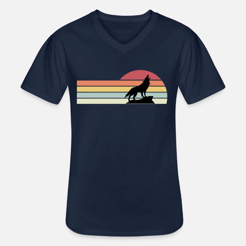 Wolf Rudel Tier Wölfe - Männer-T-Shirt mit V-Ausschnitt - Navy
