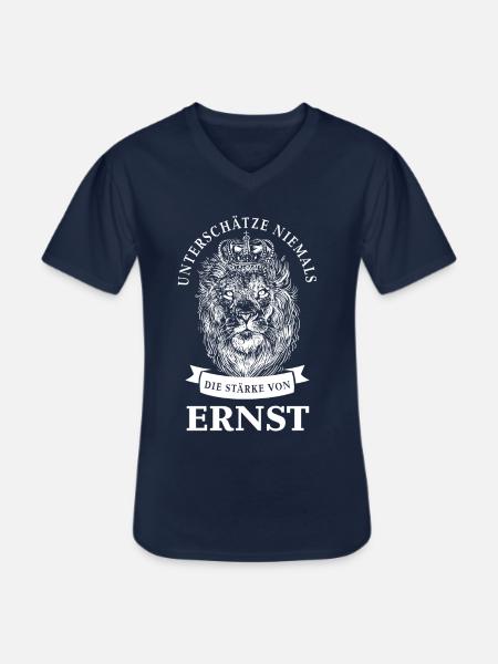 Ernst Geschenk Name Löwe - Männer-T-Shirt mit V-Ausschnitt - Navy