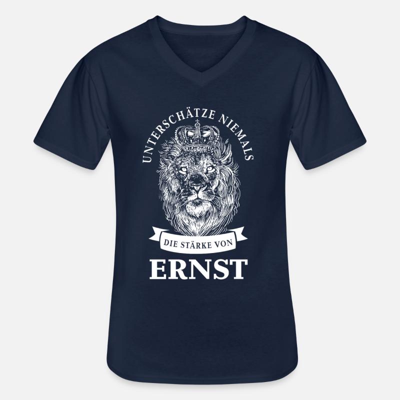 Ernst Geschenk Name Löwe - Männer-T-Shirt mit V-Ausschnitt - Navy