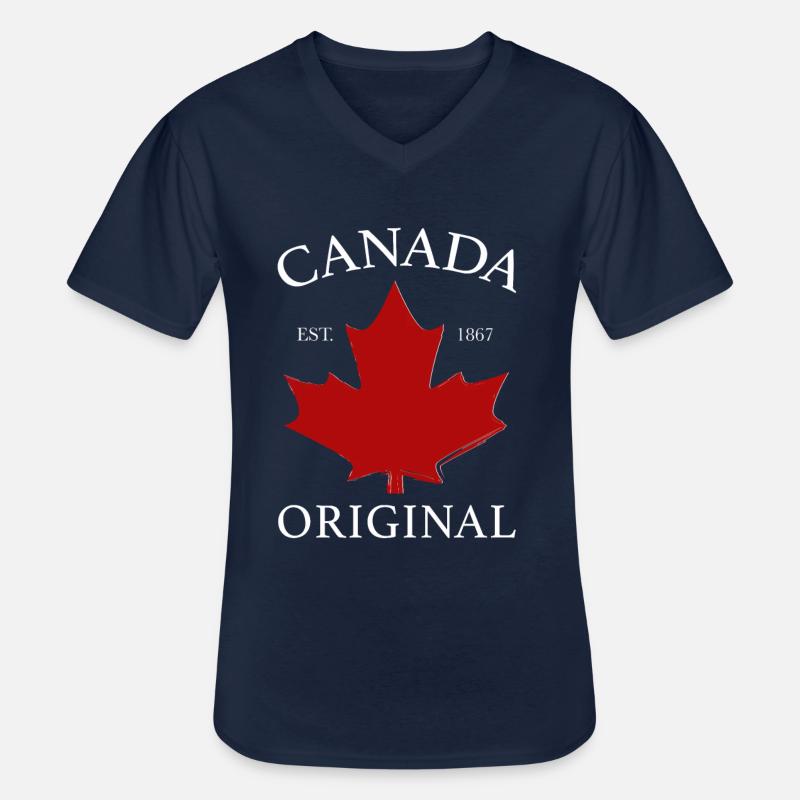 Canada Original Est 1867 - Männer-T-Shirt mit V-Ausschnitt - Navy