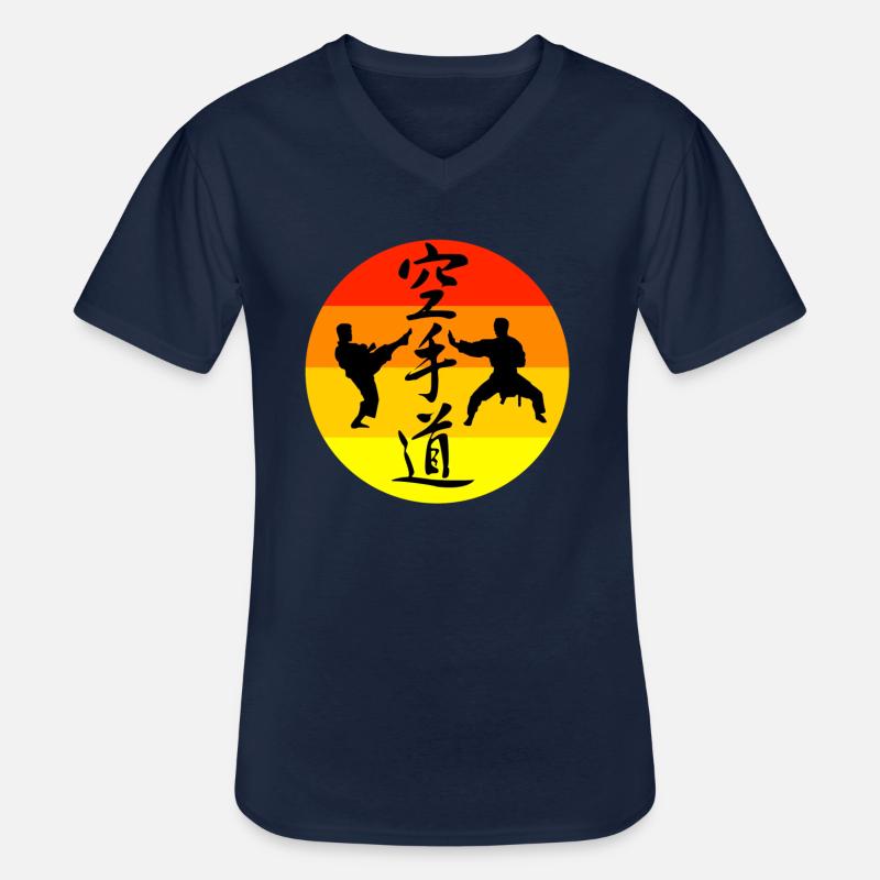 Karate - Männer-T-Shirt mit V-Ausschnitt - Navy