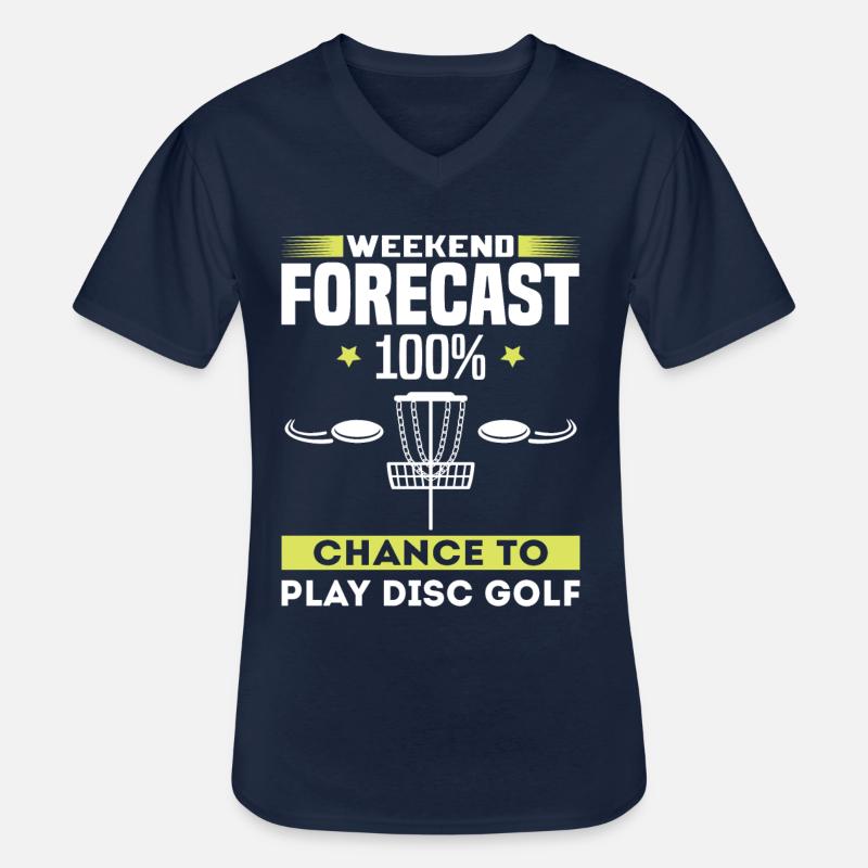 Weekend forecast disc golf - Männer-T-Shirt mit V-Ausschnitt - Navy