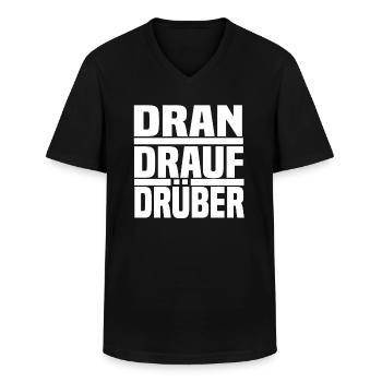 dran drauf drüber panzergrenadier - Männer-T-Shirt mit V-Ausschnitt - Schwarz - Vorne - AI Model Male 178 dark (178cm)
